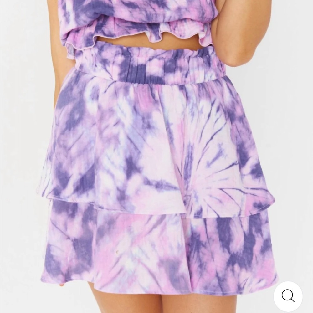 Aiden Mini Tiered Mini Skirt, Small, NWT, Purple